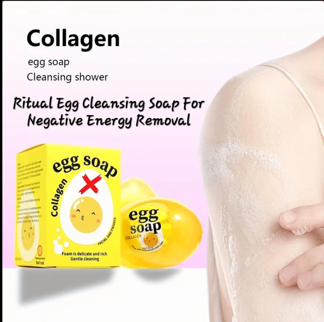 Rapid Removal & Banishing Of All Unwanted Dark & Negative Energy - Amplified Egg Cleansing Collagen - Ritual Egg Soap ×2 Per