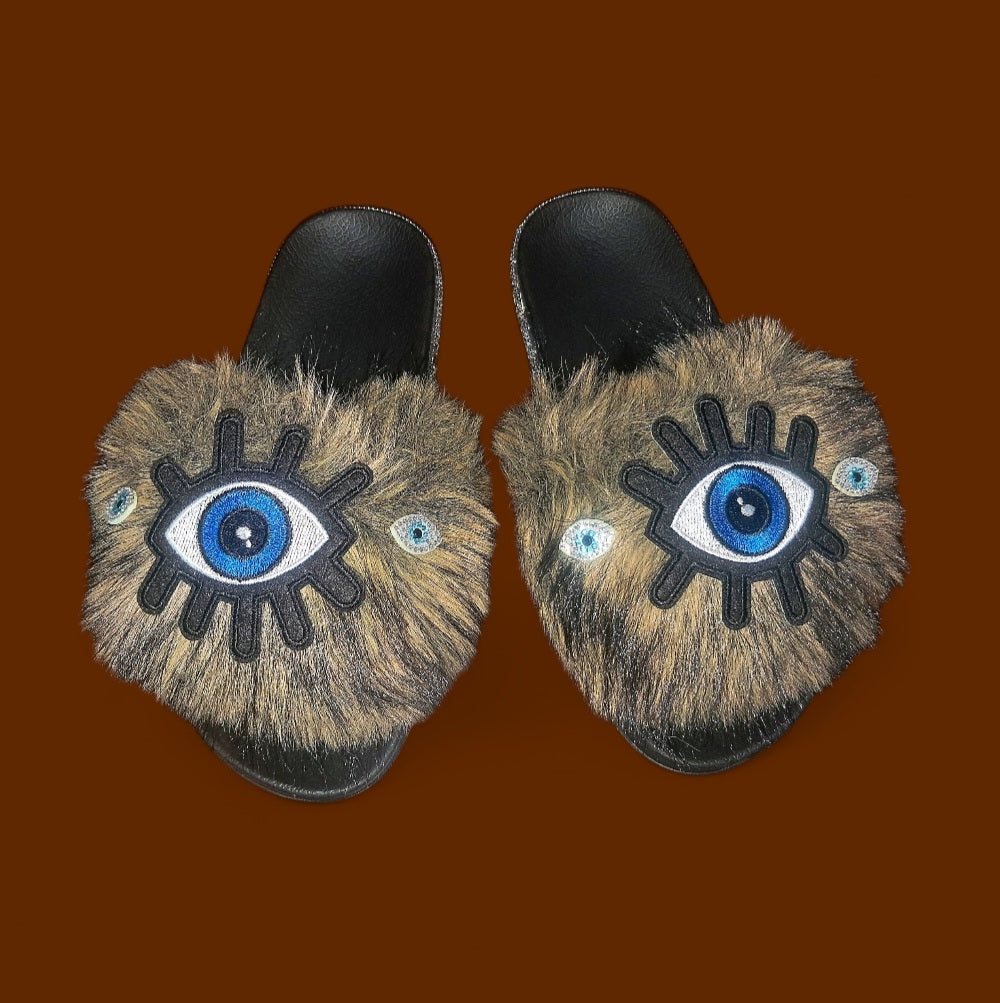 Every Step Counts - Wolf Black/Tan Ritual Manifesting & Protection Activated & Blessed Slides