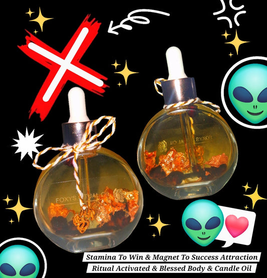 Stamina To Win & Magnet To Success - Energy Amplifier W/ Dark Magic Removal - Powerfully Enhanced Ritual Body Oil - Candle Oil