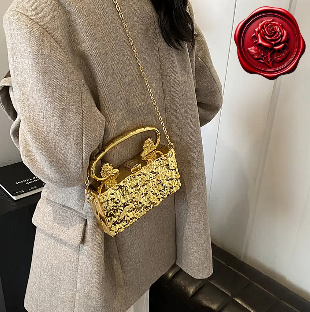 Lion Goddess & Siren Confidence  - Red / Gold Ritual Activated & Blessed Purse