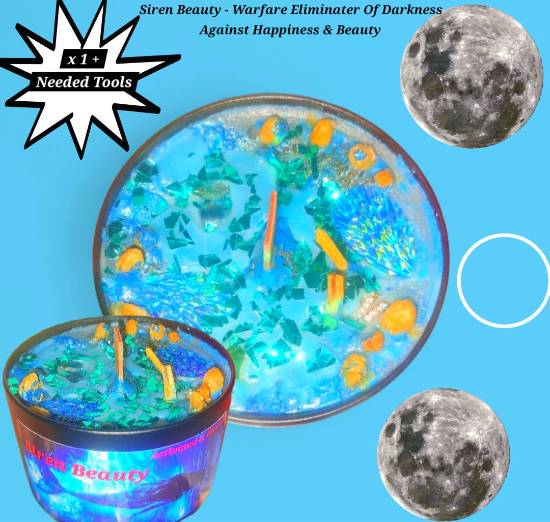 Siren Beauty - Warfare Ending Of Darknesses Access Points - Amplifier Of Happiness / Beauty Energy -  Powerful Protection Ritual Candle