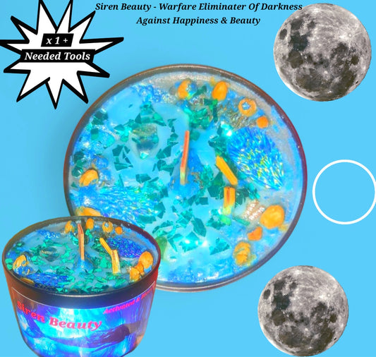 Siren Beauty - Warfare Ending Of Darknesses Access Points - Amplifier Of Happiness / Beauty Energy -  Powerful Protection Ritual Candle