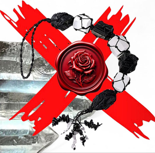 Safe Travels & Manifesting Hanging Crystal Magnet - Clear Quartz & Obsidian Crystal Ritual Activated & Blessed