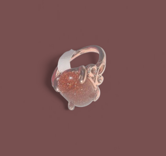 Golden Sandstone Crystal Ritual Ring