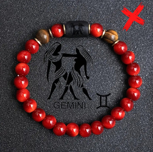 Unstoppable Gemini Red Agate & Tigers Eye - Protection Over Lucky Energy & Balance - Transmuting Ritual Bracelet Activated & Blessed