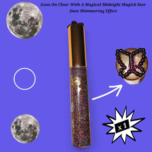 Midnight Magic - Galaxtic Star Dust - Clear Ritual Activated & Blessed - Instant Manifestation & Cleansing Energy Lip Gloss