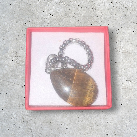 Tigers Eye Sterling Sliver Snake Chain Ritual Necklace