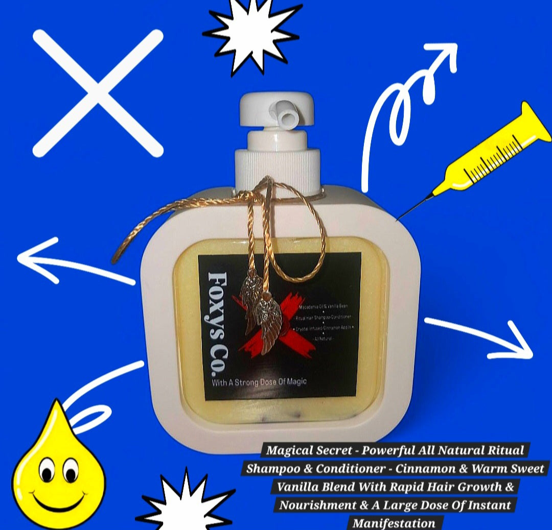 Magical Secret - Macadamian & Sweet Vanilla Energy Amplifier - Powerfully Enhanced Ritual Shampoo / Conditioner - All Natural & Crystal Infused