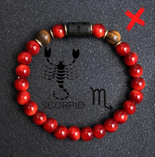Unstoppable Scorpio Red Agate & Tigers Eye - Protection Over Lucky Energy & Balance - Transmuting Ritual Bracelet Activated & Blessed