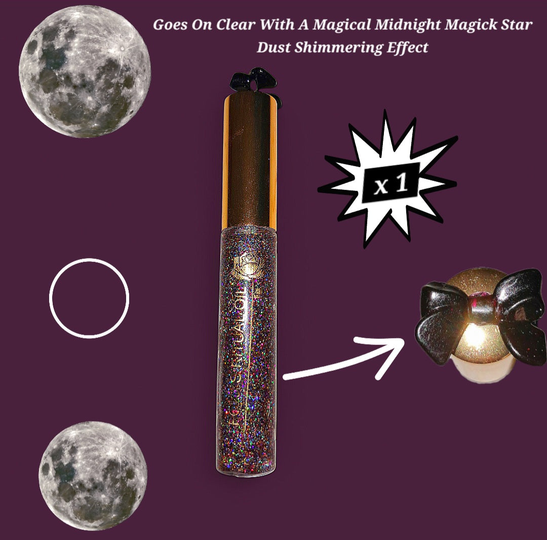 Midnight Magic - Galaxtic Star Dust - Clear Ritual Activated & Blessed - Instant Manifestation & Cleansing Energy Lip Gloss