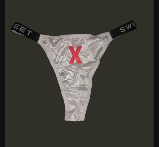 X Marks The Spot - White / Black & Red Ritual Activated Thong