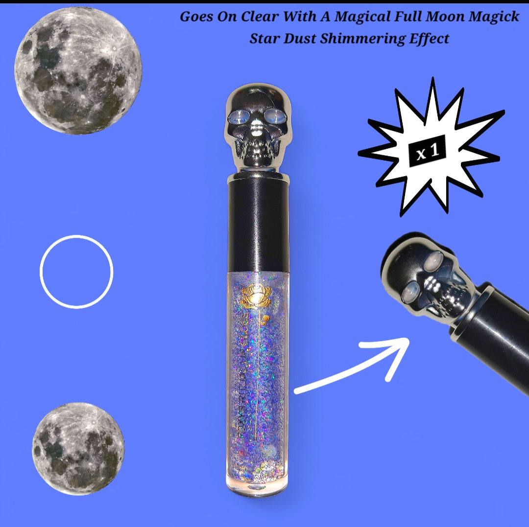Moon Magic - Blue Galaxtic Star Dust - Clear Ritual Activated & Blessed - Instant Manifestation & Cleansing Energy Lip Gloss