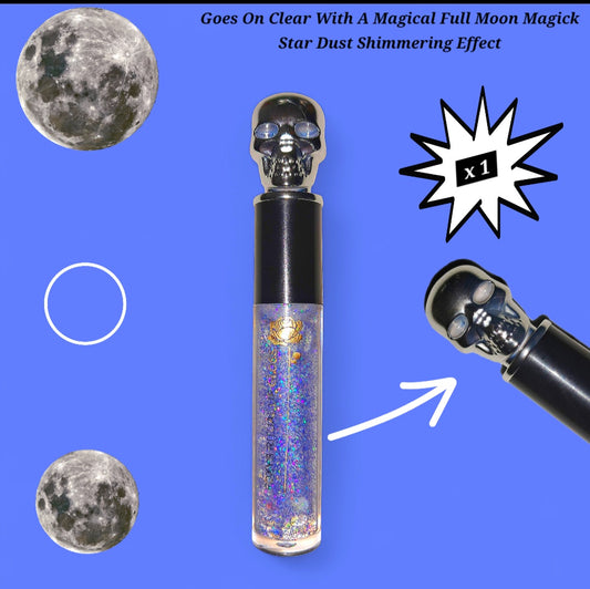 Moon Magic - Blue Galaxtic Star Dust - Clear Ritual Activated & Blessed - Instant Manifestation & Cleansing Energy Lip Gloss