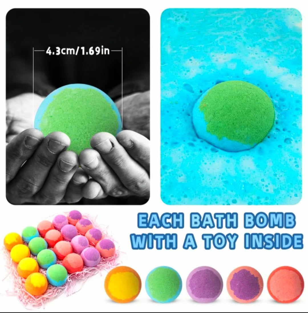 Ritual Bath Bombs With Toy In Each For Kids - Cleansing & Protection / Healing - Bubble Bath / Bombs From Spiritual Warfare - W/ Gifted Crystal
