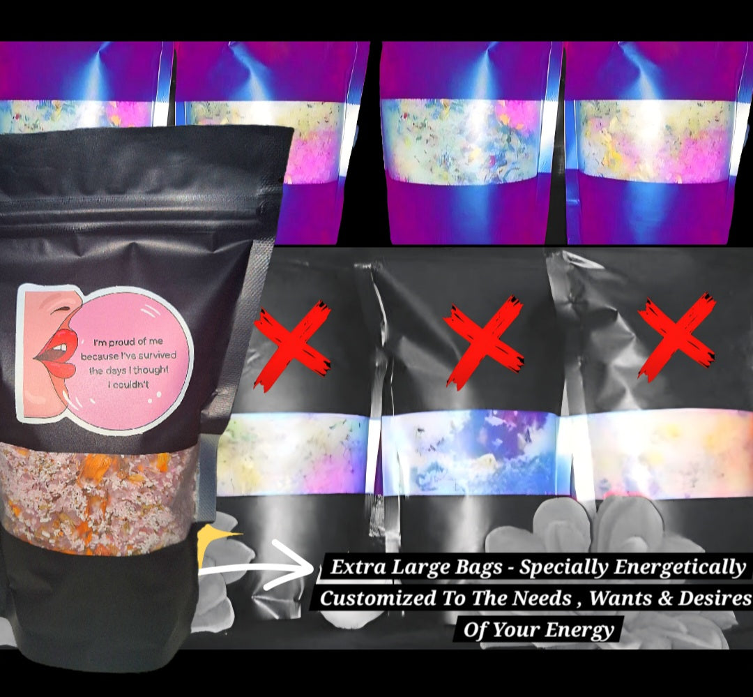 Instant Manifestation & Powerful Cleansing Ritual - Large Spiritual Bath Bag Energetically Custom Made
