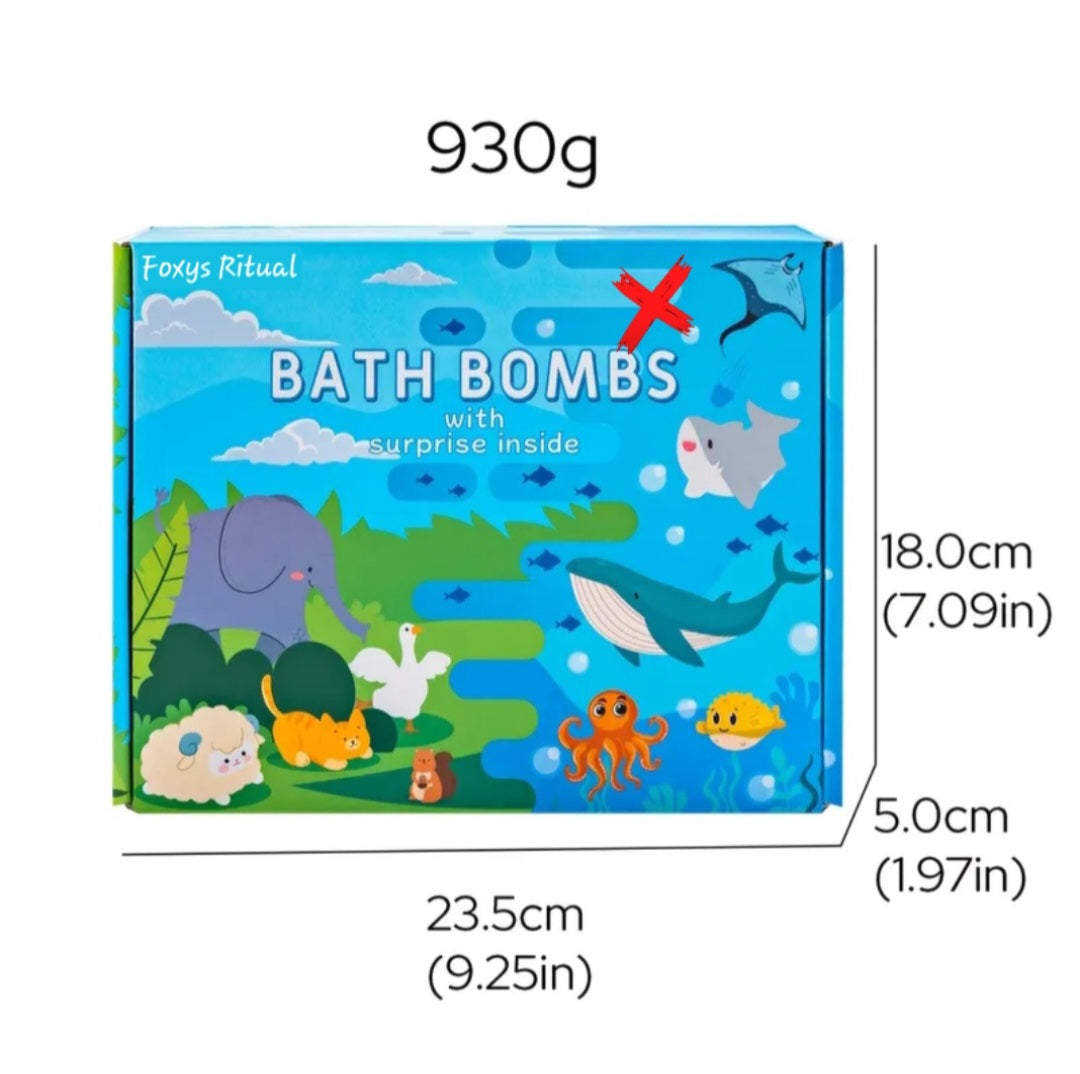 Ritual Bath Bombs With Toy In Each For Kids - Cleansing & Protection / Healing - Bubble Bath / Bombs From Spiritual Warfare - W/ Gifted Crystal