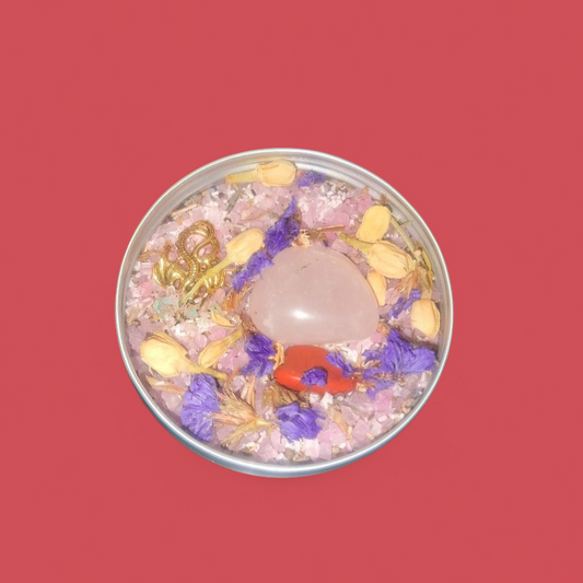 Love Ritual Spiritual Bath Jar & Crystals
