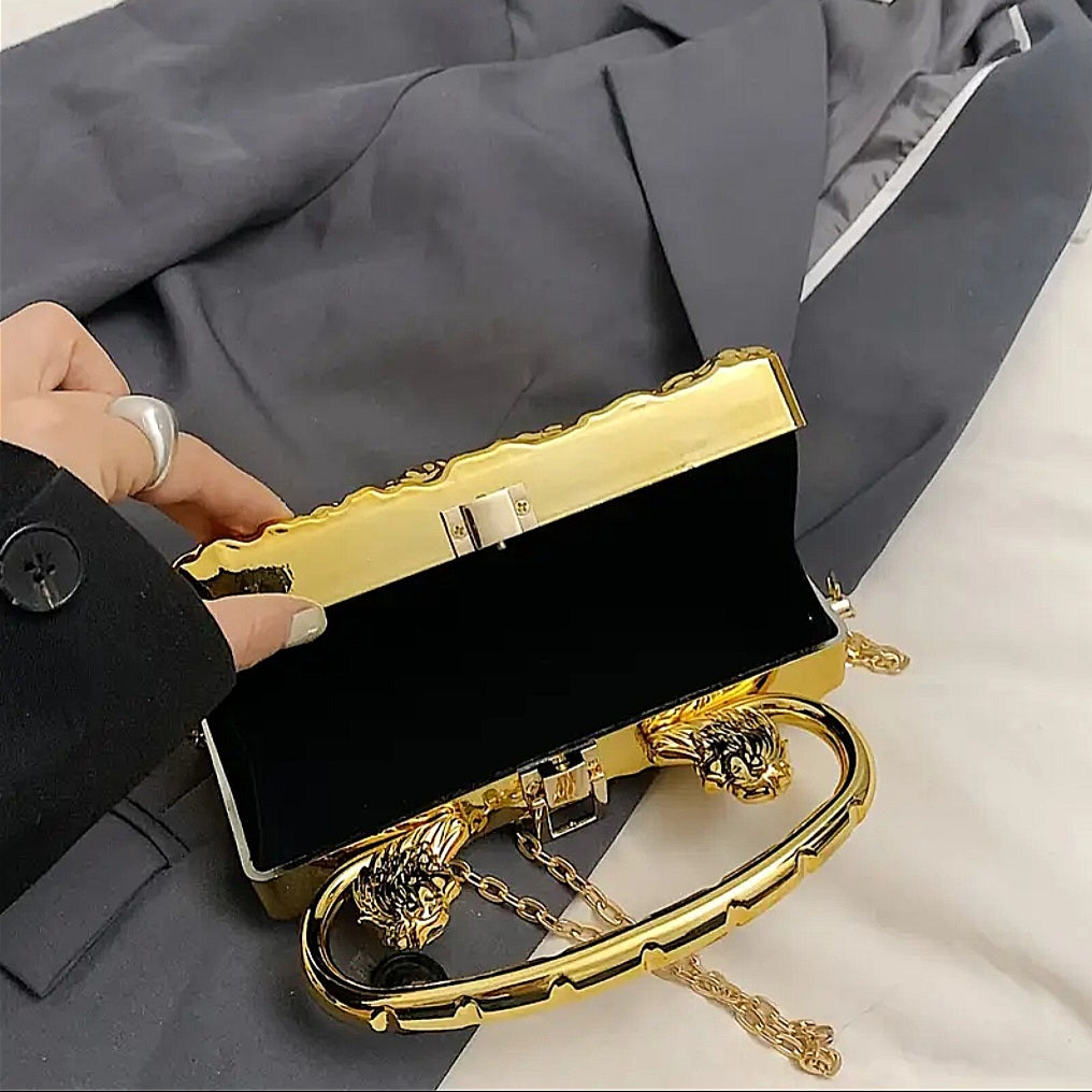 Lion Goddess & Siren Confidence  - Red / Gold Ritual Activated & Blessed Purse