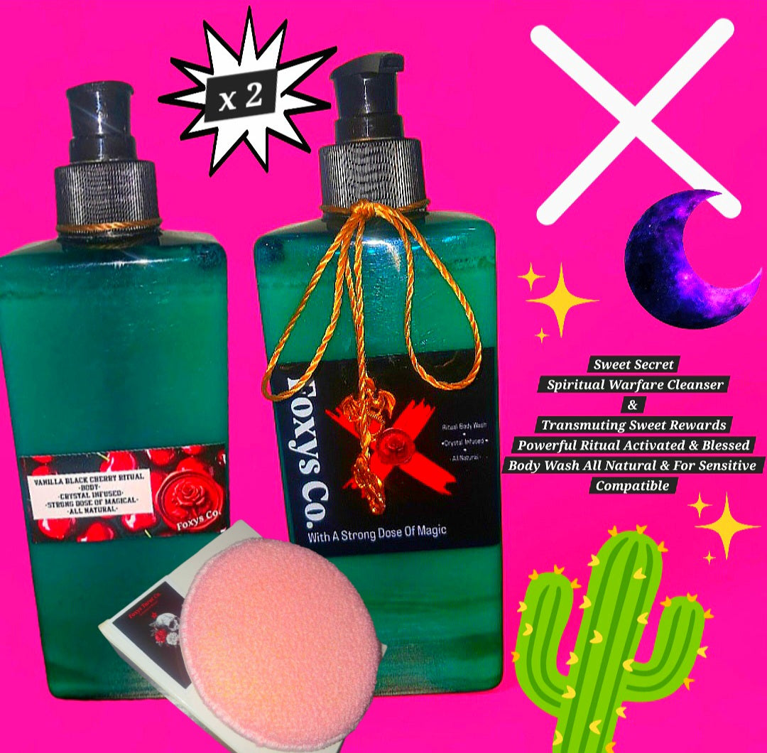 Sweet Secret - Spiritual Warfare & Transmuting Amplifier - Cherry & Sweet Vanilla - Powerful Ritual Magical Infused All Natural Body Wash - Activated & Blessed