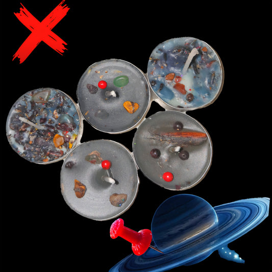 Trigger Their Saturn - Mirroring Affect Of Karma For Wrong Doings Against You - Powerfully Amplified Ritual Tealight Candles Set Of 5