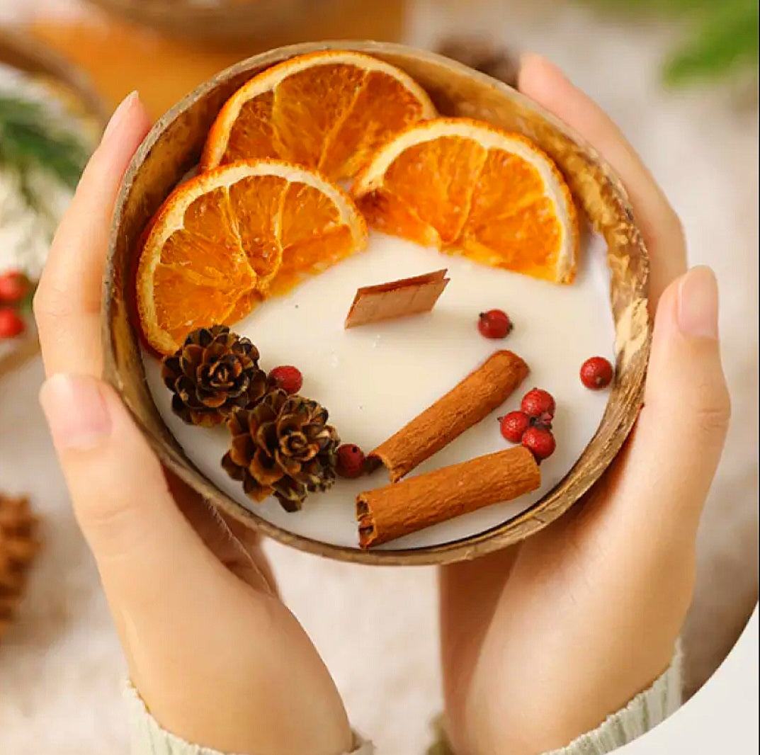 Karmic Repellent - People & Energies Get Binded Up Away From Me & Mine - Coconut Holder - Pine cones - Vanilla Cinnamon & Red Dried Berries - Ritual Candle Activated & Blessed