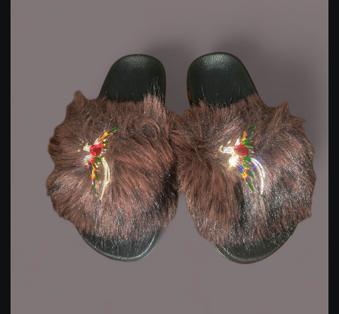 Every Step Counts - Mocha Bear Brown/Black Ritual Manifesting & Protection Activated & Blessed Slides