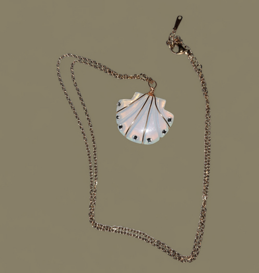 Crown & Heart Of The Sea Opal Shell Ritual Necklace