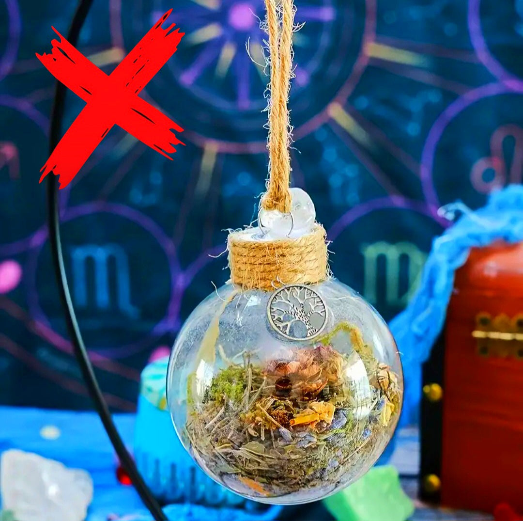 Hanging Yellow Witches Protection / Manifesting Ball - Ritual Activated & Blessed For A Powerful Untouchable Space