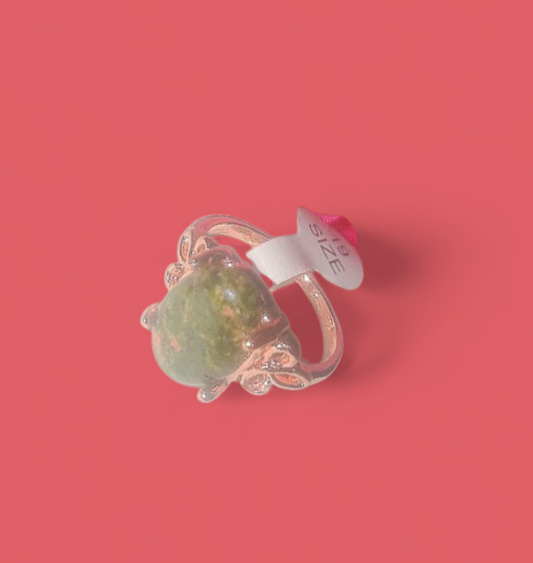 Moss Agate Crystal Ritual Ring