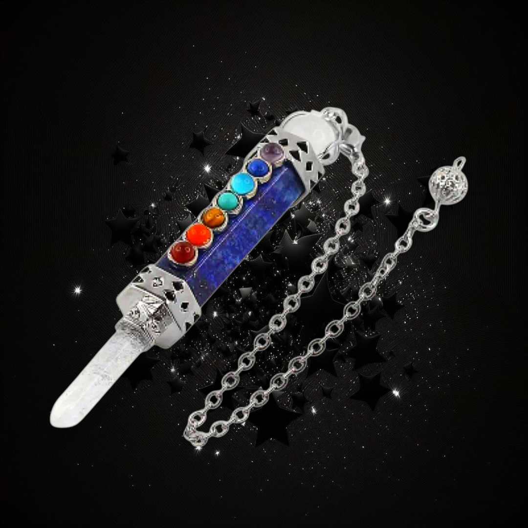 Crystal Powered Truth Giver - Lapis Lazuli Crystal Clear Quartz Chakra Pendulum - Ritual Protected & Activated