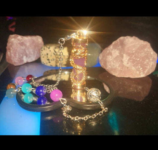 Purple Glow In The Dark Pendulum & Necklace