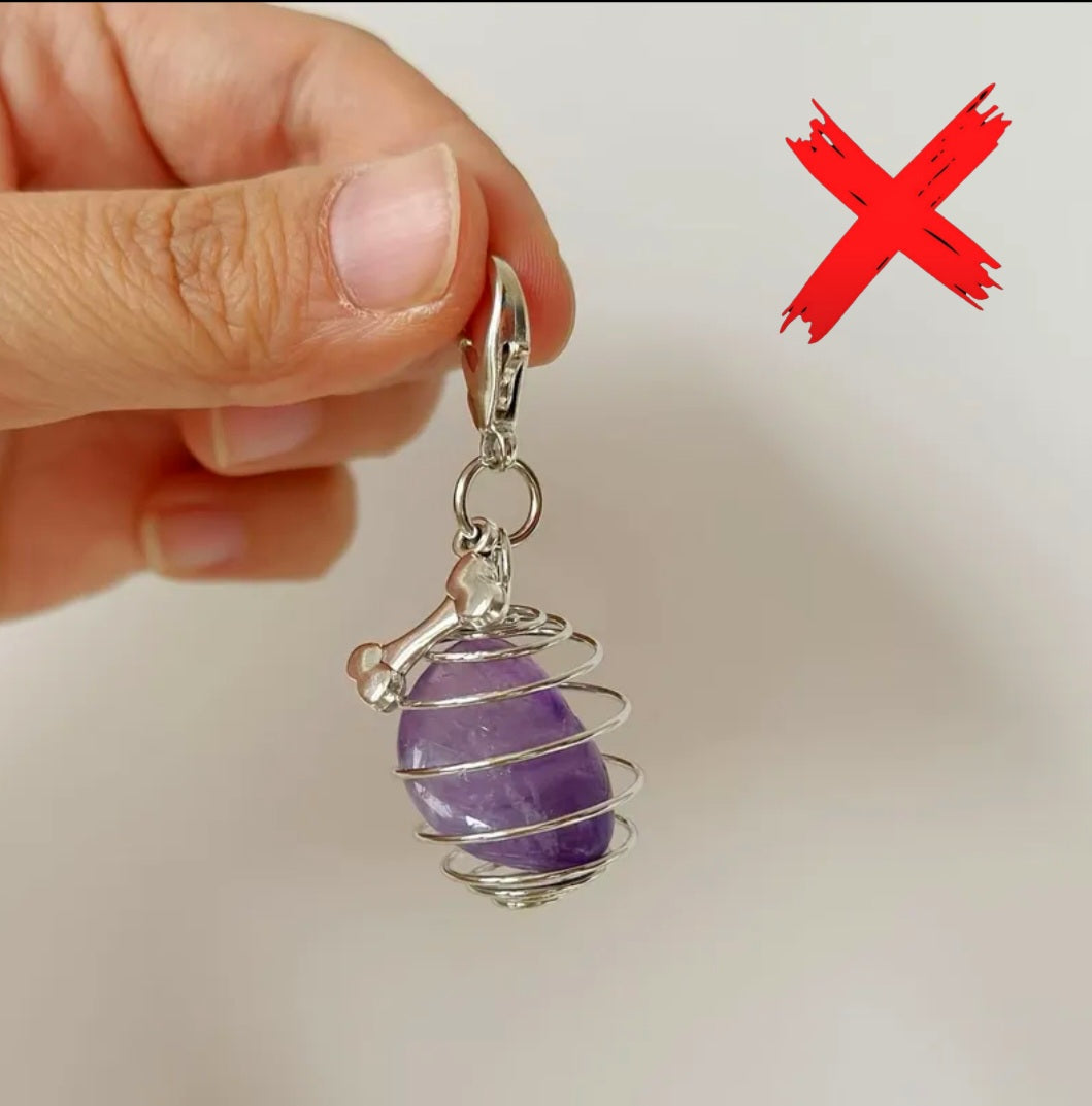 Amethyst Charmed - Energy Transmuter / Healing Protection From All Absorbing - Ritual Activated & Blessed Crystal Attachment For Familiar / Animal Collars