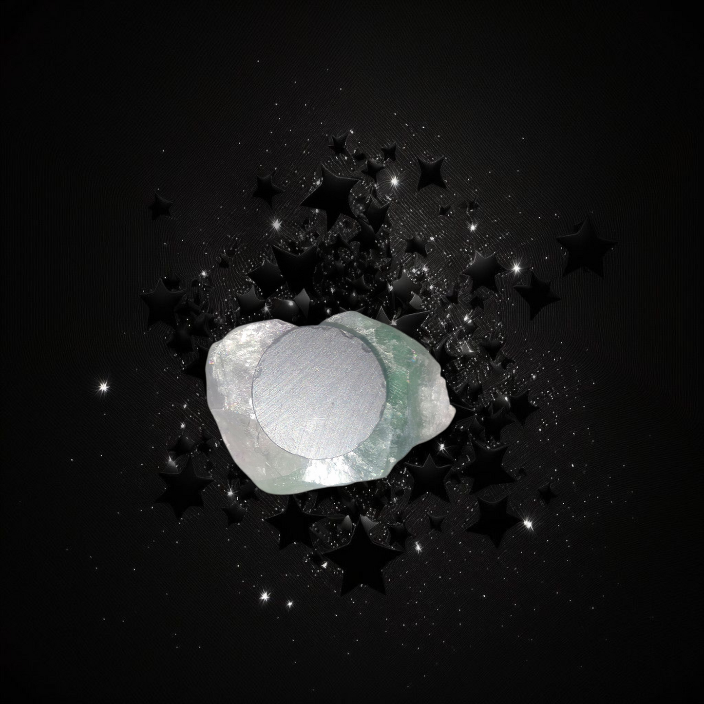 Magnetic Green & White Quartz Energy Attracter - For Kitchen / Office Ritual Activated & Blessed