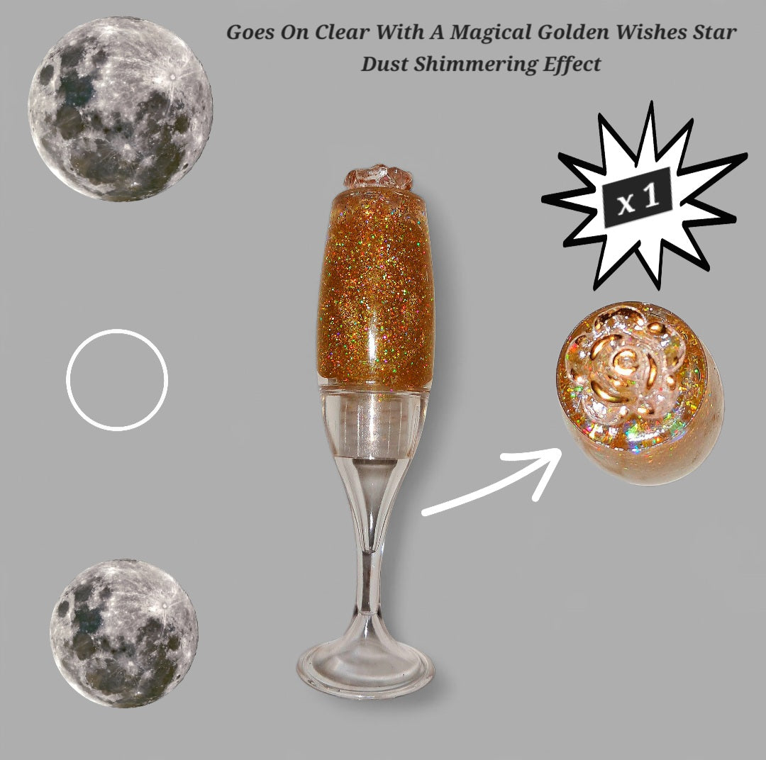 Golden Wishes - Gold Galaxtic Star Dust - Clear Ritual Activated & Blessed - Instant Manifestation & Cleansing Energy Lip Gloss
