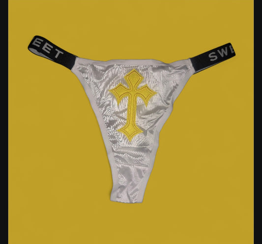 The Sweet Magical Flower - White / Yellow/ Black Ritual Activated Thong