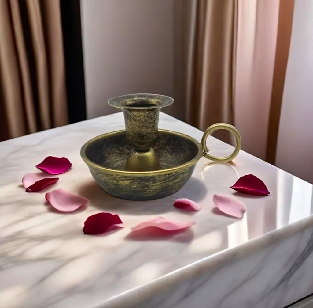 Road & Energy Opener Of My Space / Energy Shifting & Cleansing Guide - Bronze Gold Ritual Activated & Blessed Candle Holder