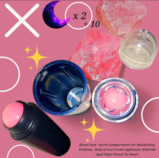 Rose Quartz Secret Ritual Manifesting Container For Ritual Make Up Action Of Application Manifestations Activated Face & Body Rollar