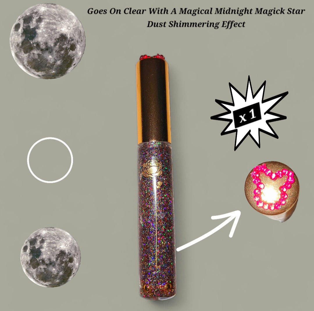 Midnight Magic - Galaxtic Star Dust - Clear Ritual Activated & Blessed - Instant Manifestation & Cleansing Energy Lip Gloss
