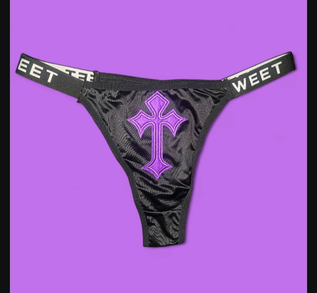 The Sweet Magical Flower - Black / Purple Ritual Activated Thong