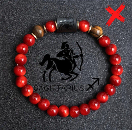 Unstoppable Sagittarius Red Agate & Tigers Eye - Protection Over Lucky Energy & Balance - Transmuting Ritual Bracelet Activated & Blessed