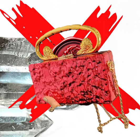 Lion Goddess & Siren Confidence  - Red / Gold Ritual Activated & Blessed Purse