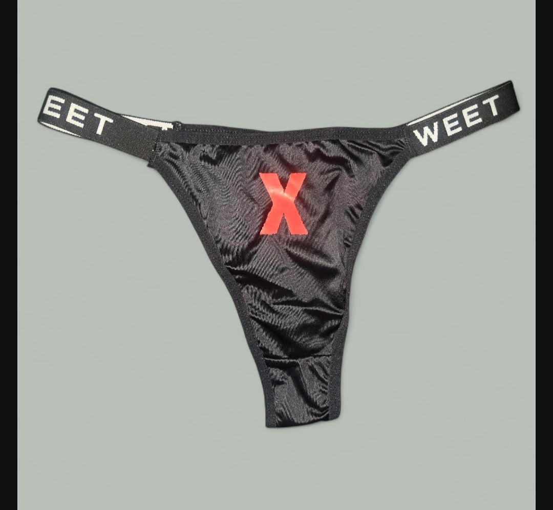 X Marks The Spot - Black & Red & White Ritual Activated Thong
