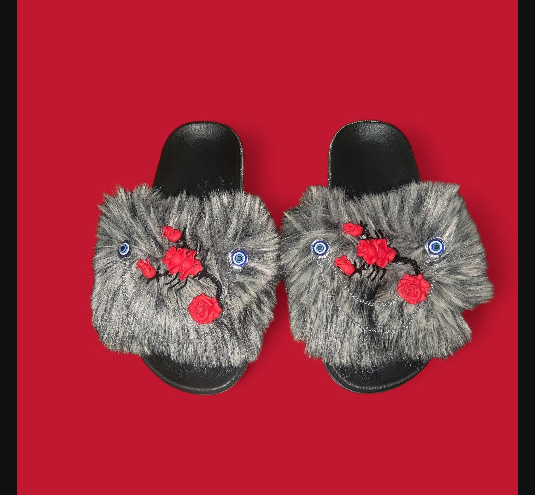 Every Step Counts - Grey Wolf Black/Grey Ritual Manifesting & Protection Activated & Blessed Slides