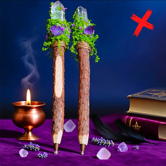 Achieveing The Game Plan - Protected Successful Manifestation Bringer - For Ritual Petitions & Prayers & Dream Boards - Ritual Activated & Blessed Clear Quartz & Amethyst Pen
