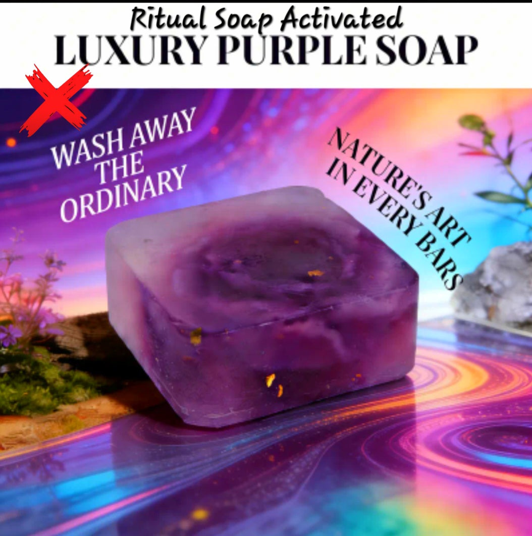 Golden Aftermath Of Warfare - Removal Of Blockages- Taking Back Power & Control - Lucky Shifting & Protecting Harmony / Blessings - Ritual Activated & Blessed Purple Golden Rose Soap
