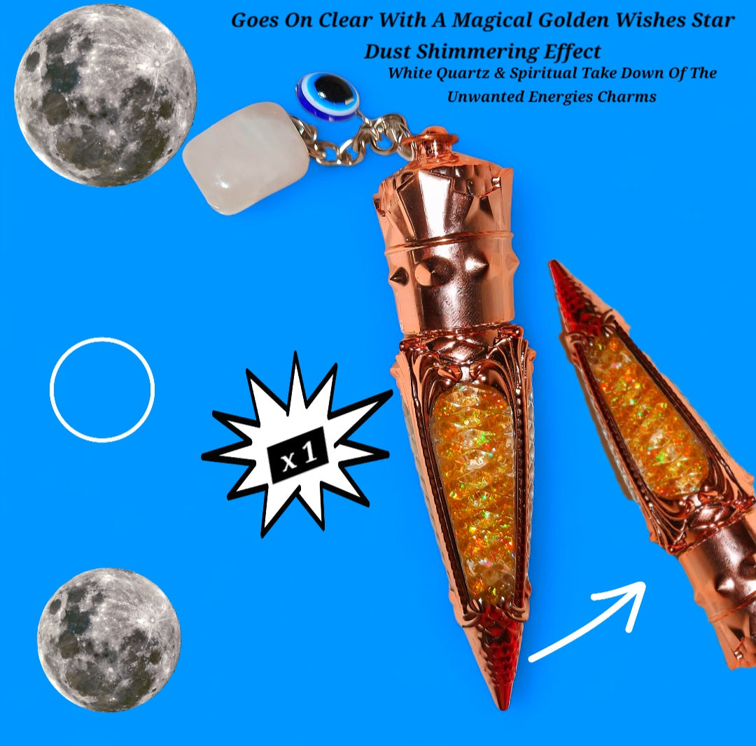 Golden Wishes - Gold Galaxtic Star Dust - Clear Ritual Activated & Blessed - Instant Manifestation & Cleansing Energy Lip Gloss
