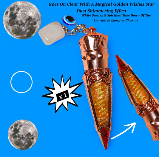 Golden Wishes - Gold Galaxtic Star Dust - Clear Ritual Activated & Blessed - Instant Manifestation & Cleansing Energy Lip Gloss