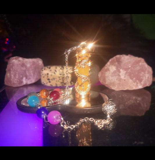 Yellow Glow In The Dark Pendulum & Necklace