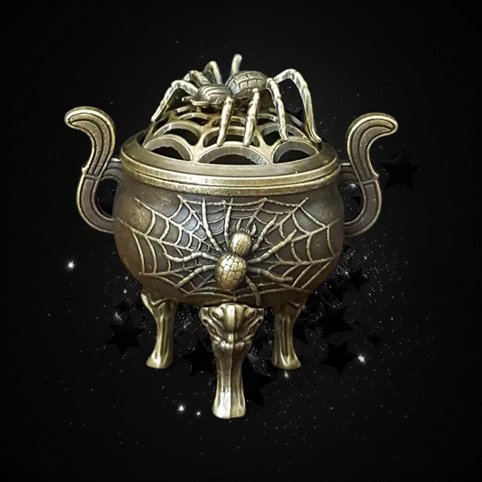 Spider & Web Guardian Calderon - Of Truth / Power & Banisher Of illusions Ritual Activated & Blessed Incent Burner / Ritual Calderon Holder