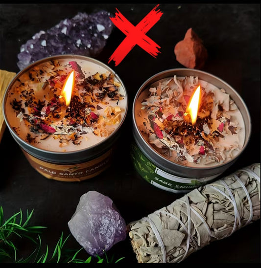 Intensified Removal Of Disharmony & Negativity - Sage & Palo Santo - X2 Ritual Candles Activated & Blessed
